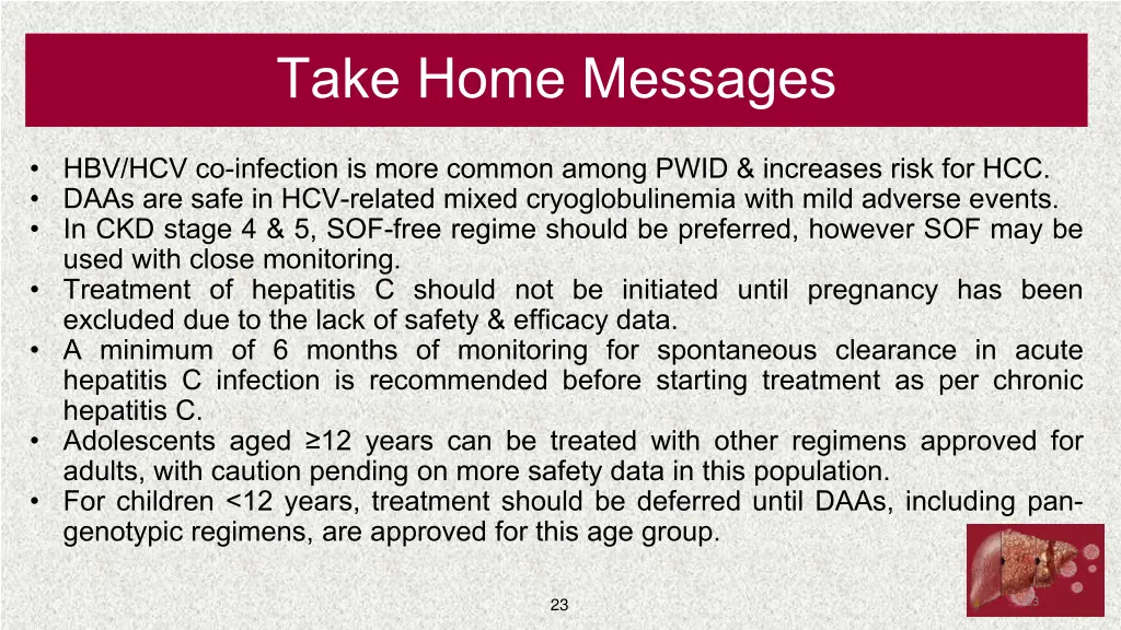 take home messages