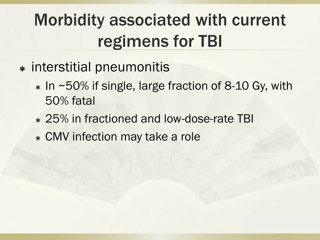 morbidity associated with current regimens for tbi