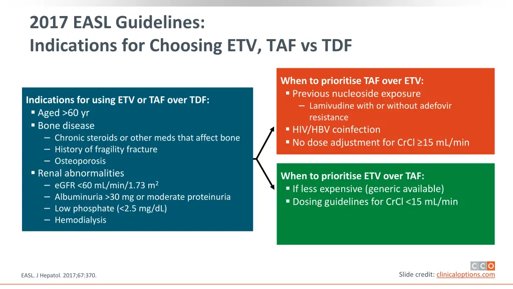 2017 easl guidelines indications for choosing