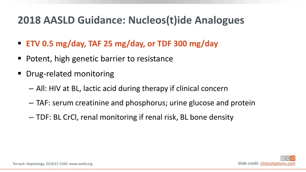2018 aasld guidance nucleos t ide analogues