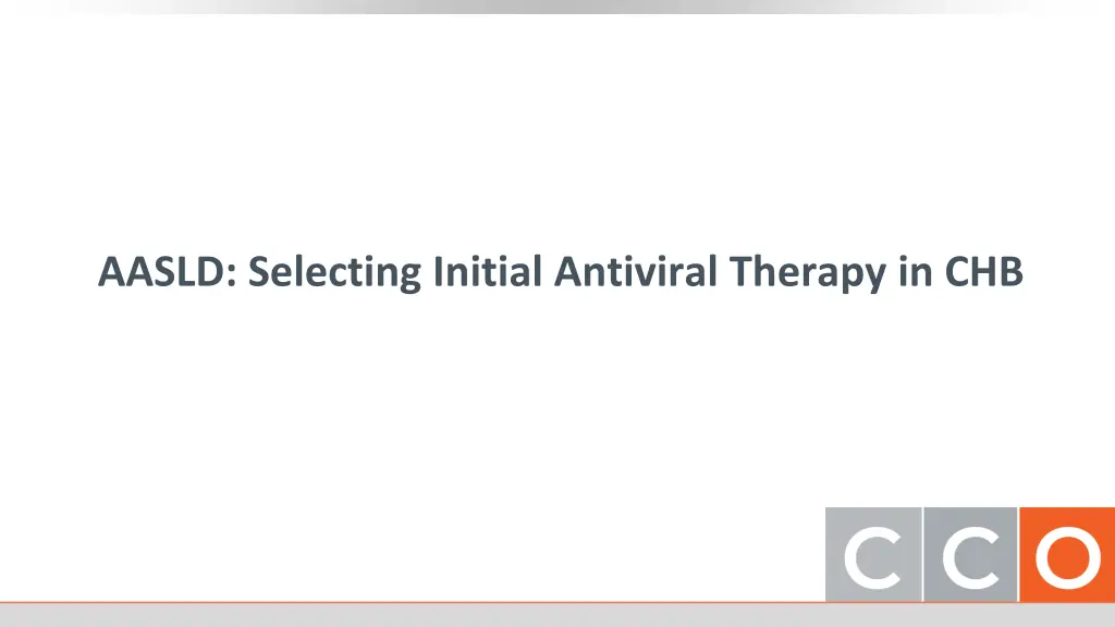aasld selecting initial antiviral therapy in chb