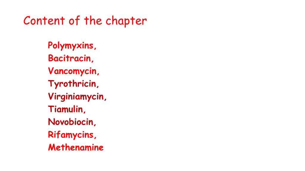 content of the chapter