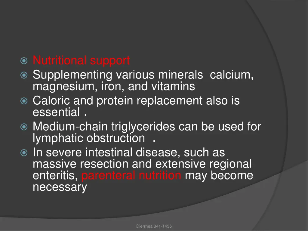 nutritional support supplementing various