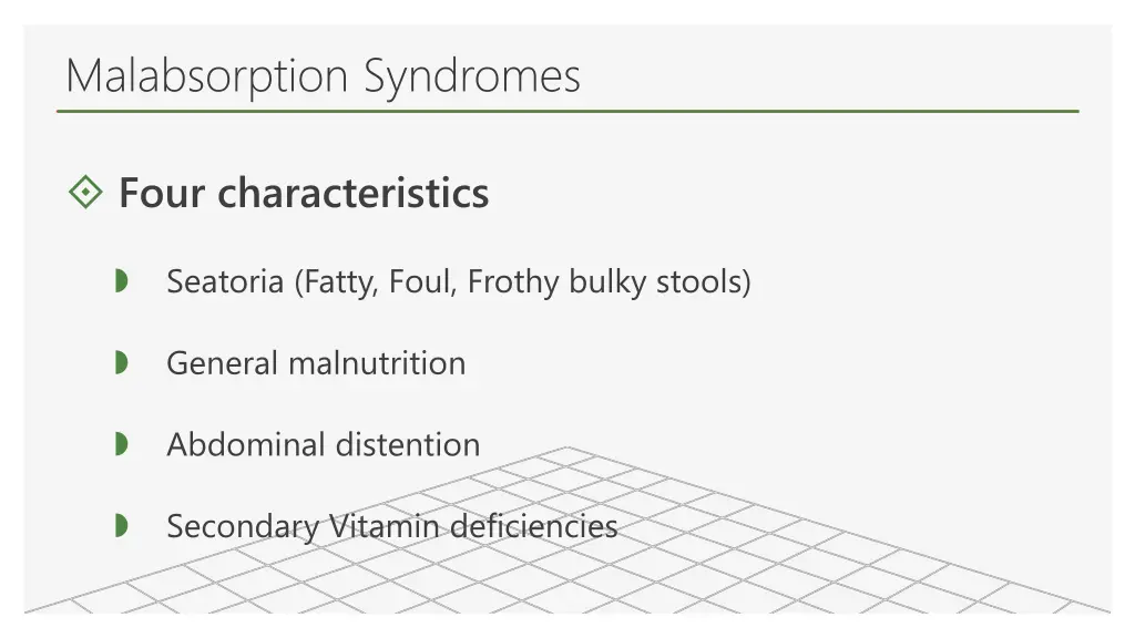 malabsorption syndromes 1