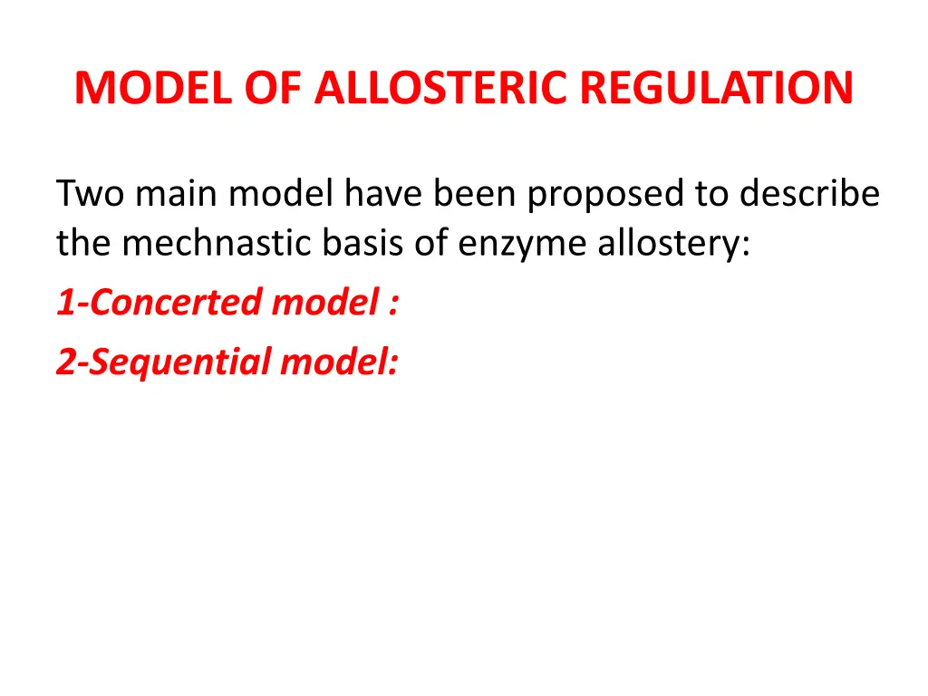 model of allosteric regulation