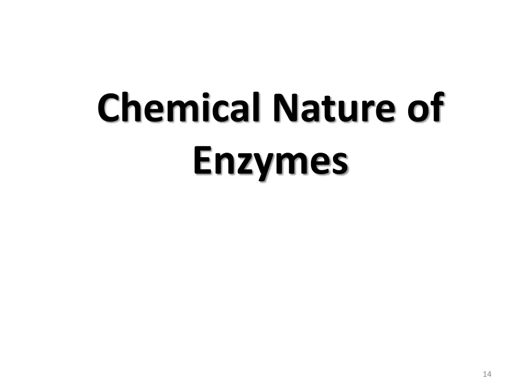 chemical nature of enzymes
