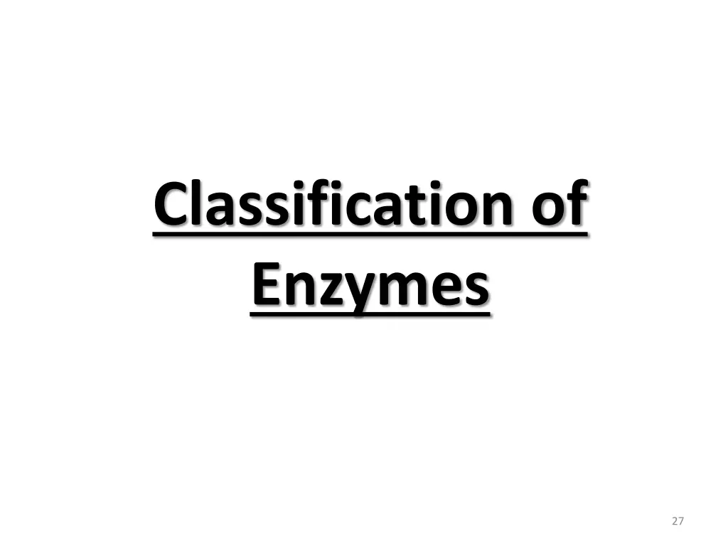 classification of enzymes