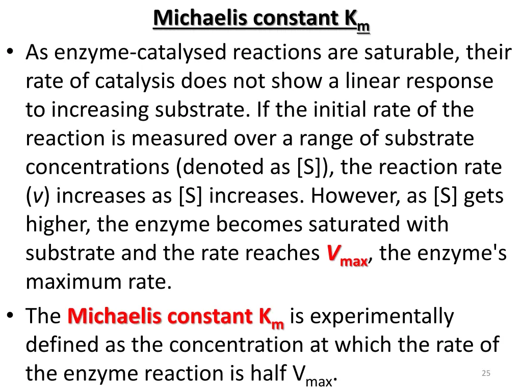 michaelis constant k m