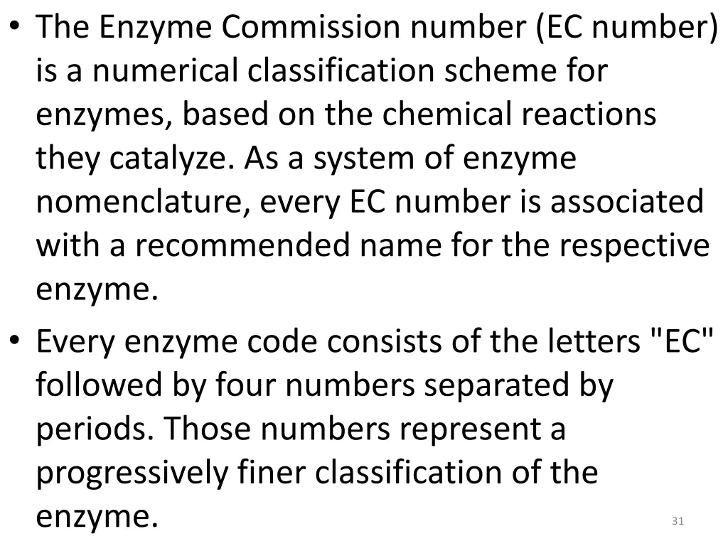 the enzyme commission number ec number