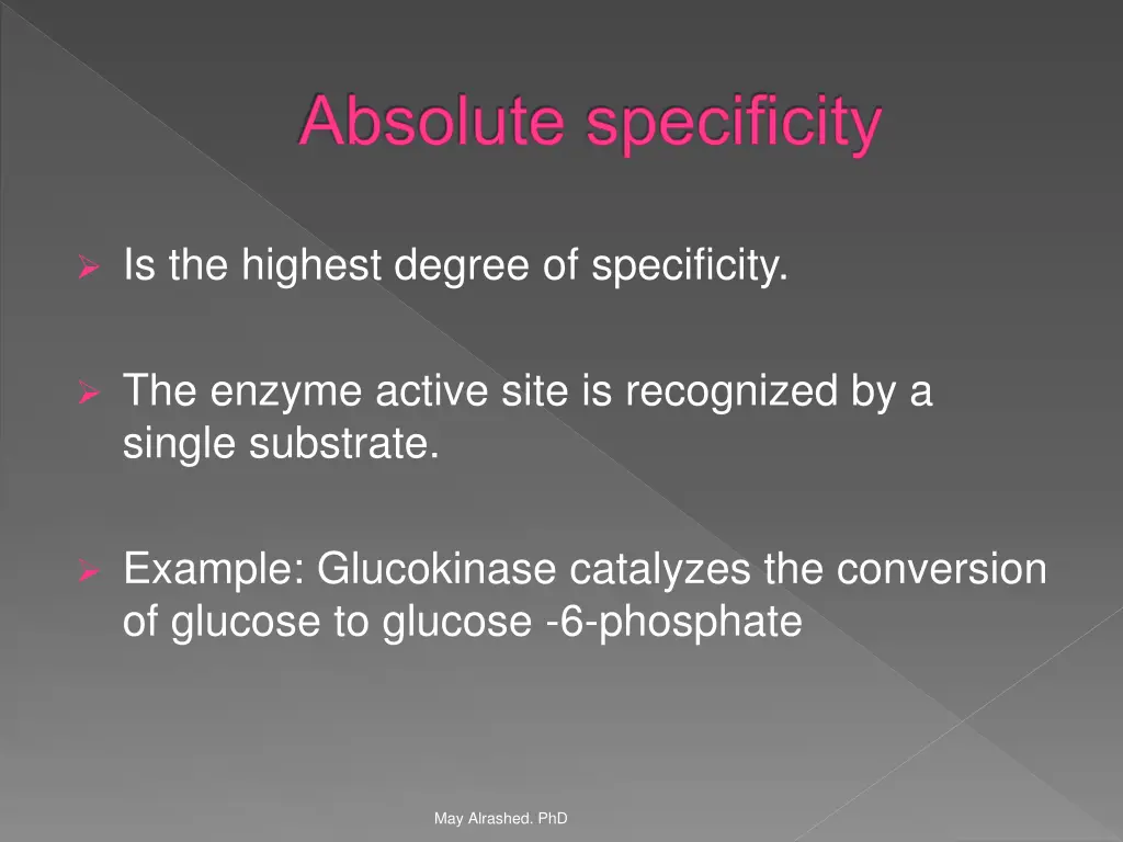 absolute specificity