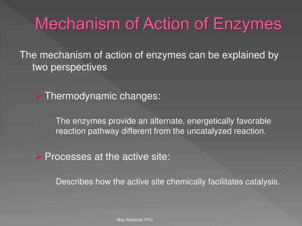 mechanism of action of enzymes