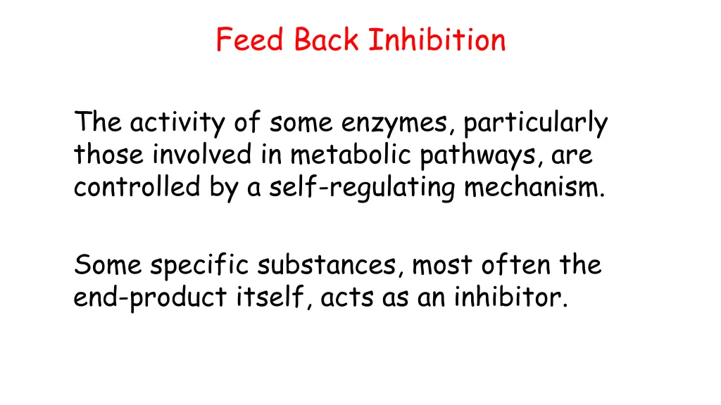 feed back inhibition