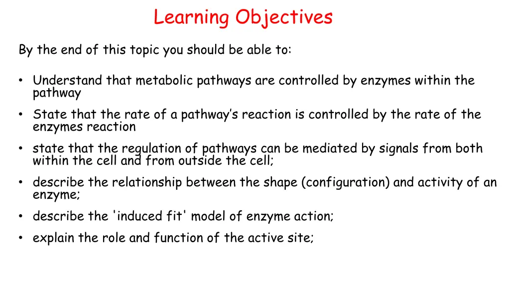 learning objectives