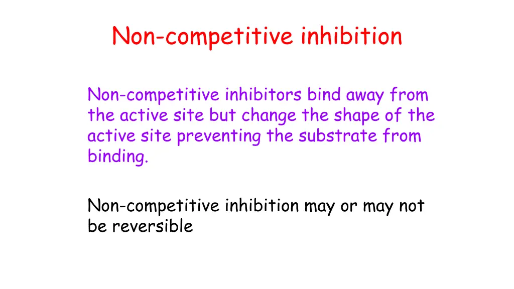 non competitive inhibition