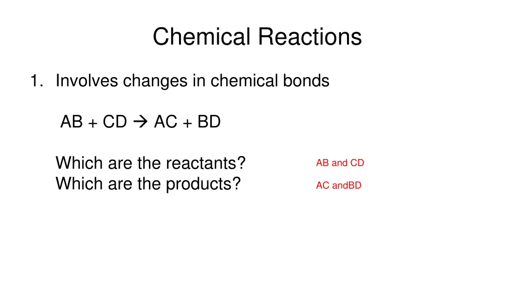 chemical reactions 2