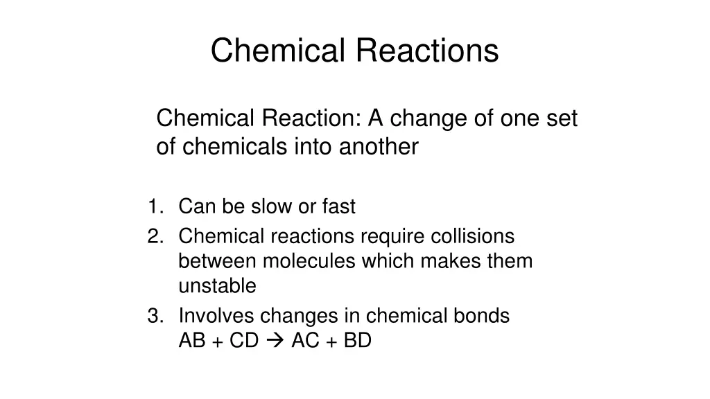 chemical reactions