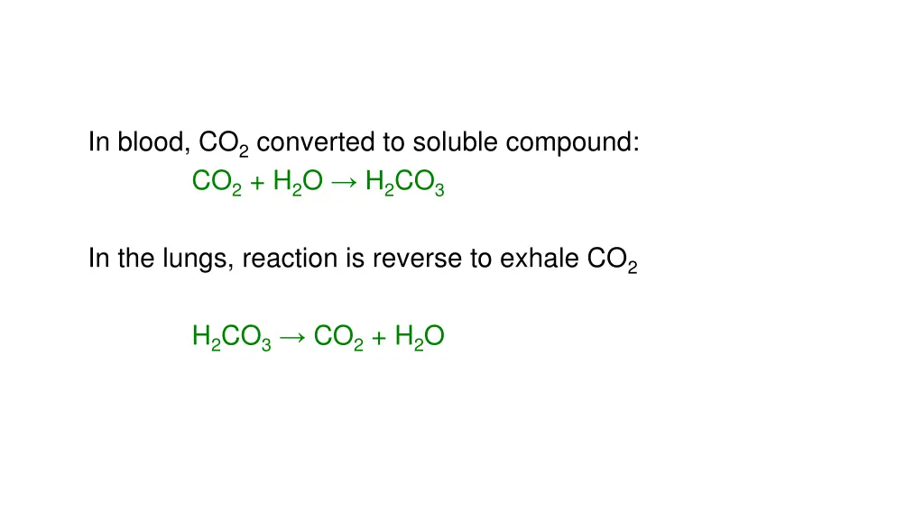 in blood co 2 converted to soluble compound