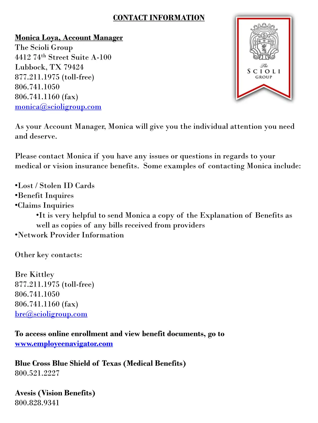 contact information