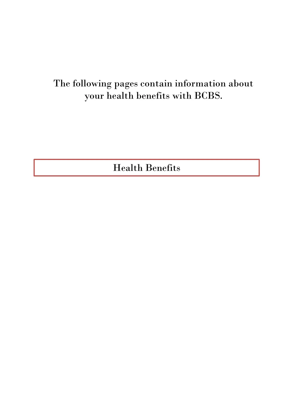the following pages contain information about