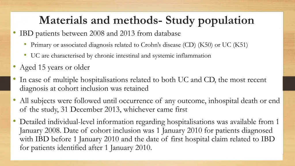 materials and methods study population