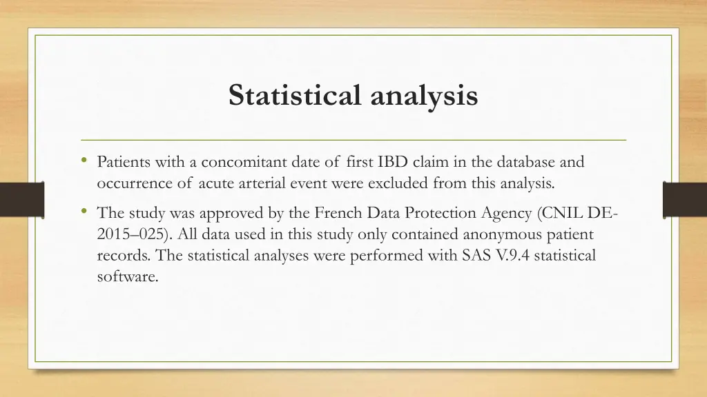 statistical analysis 6