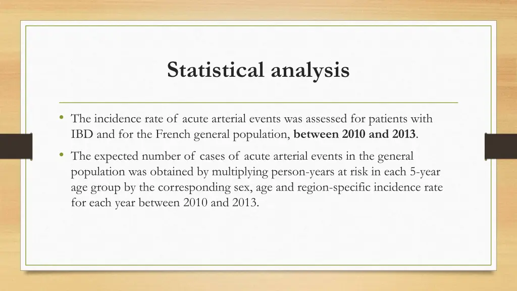 statistical analysis