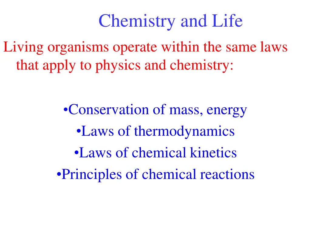 chemistry and life