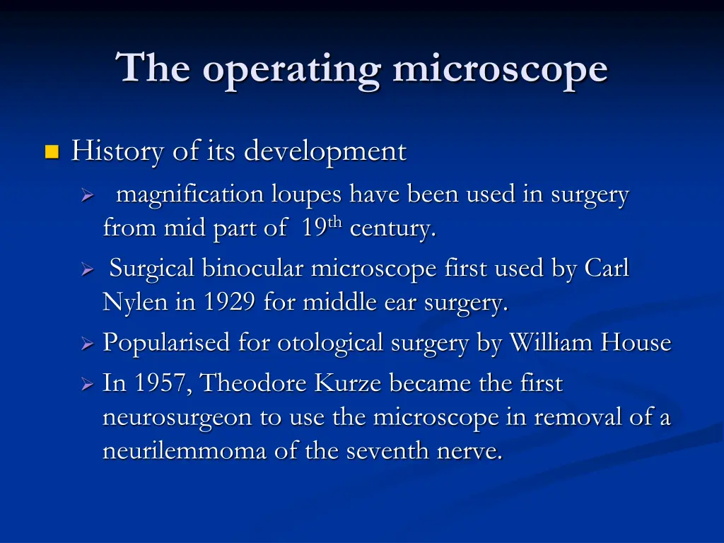 the operating microscope