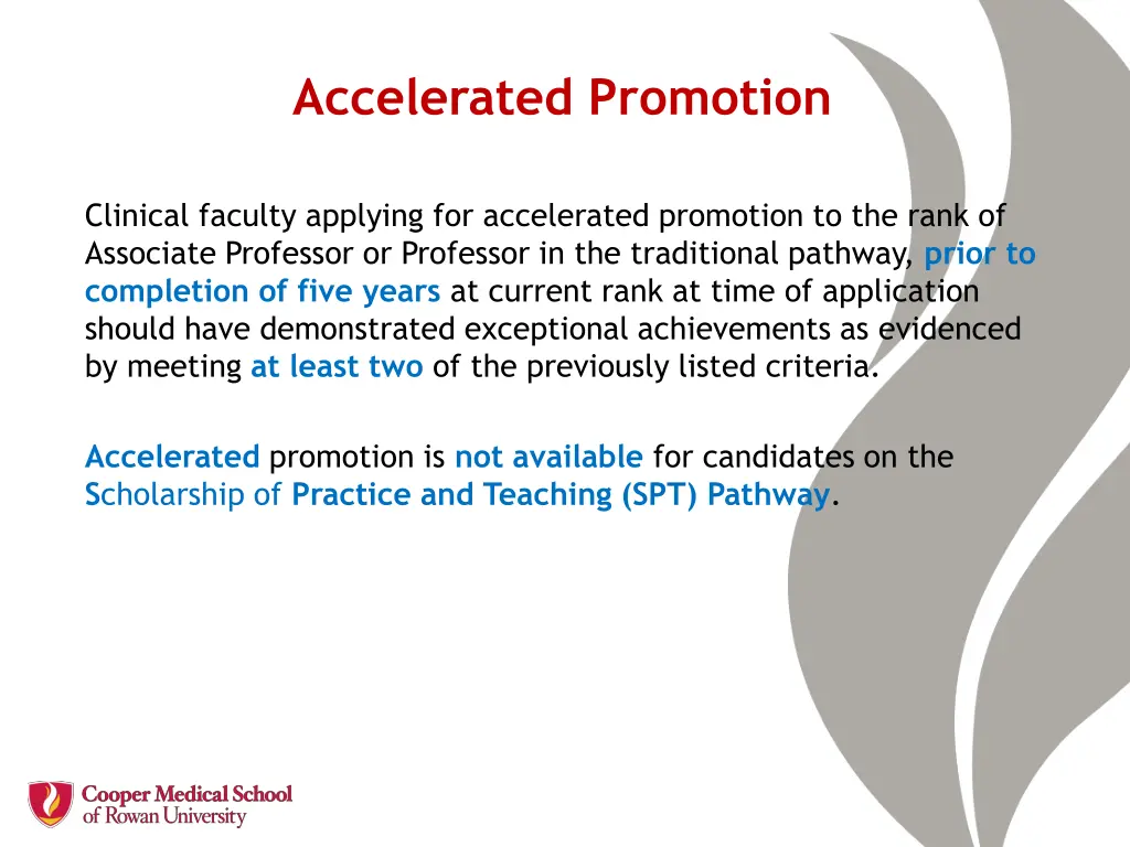 accelerated promotion