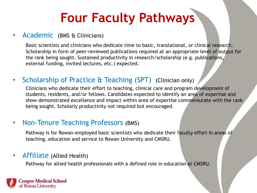 four faculty pathways