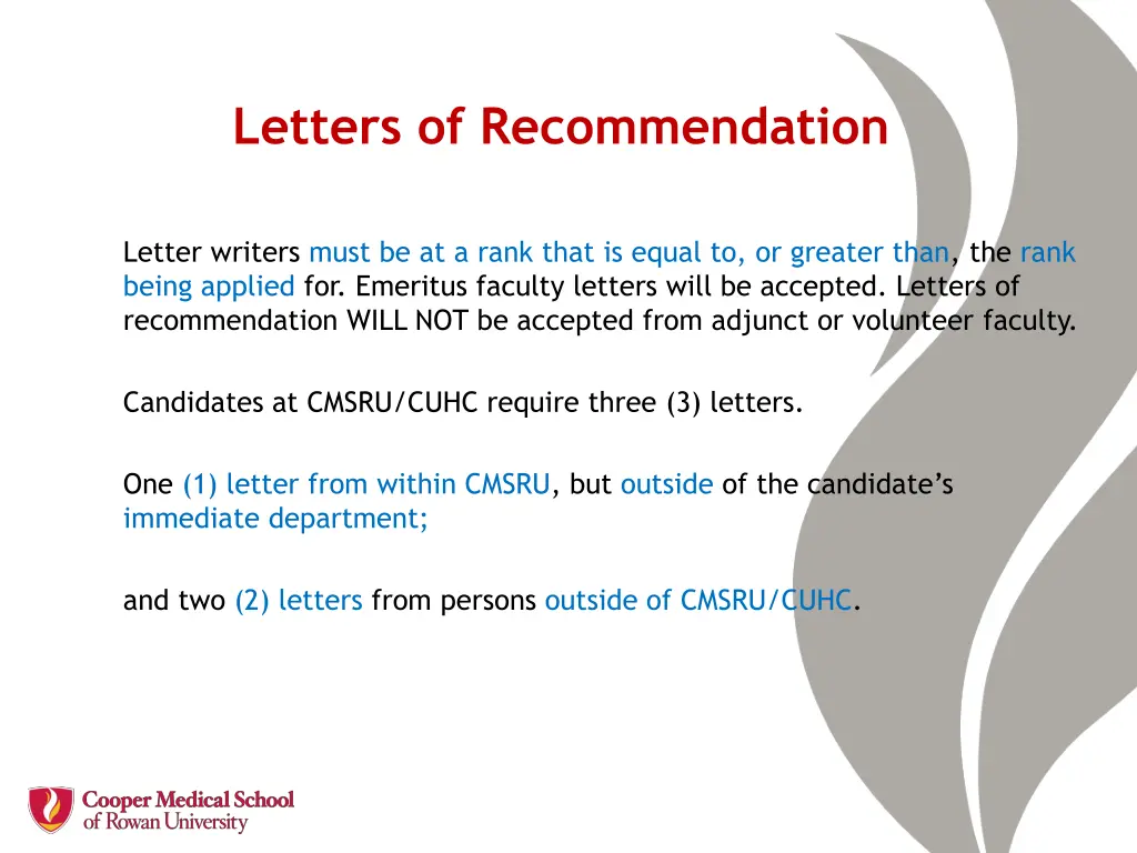 letters of recommendation