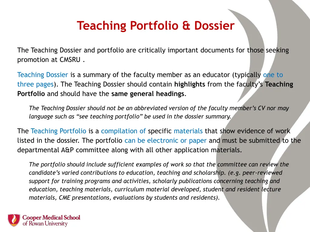 teaching portfolio dossier