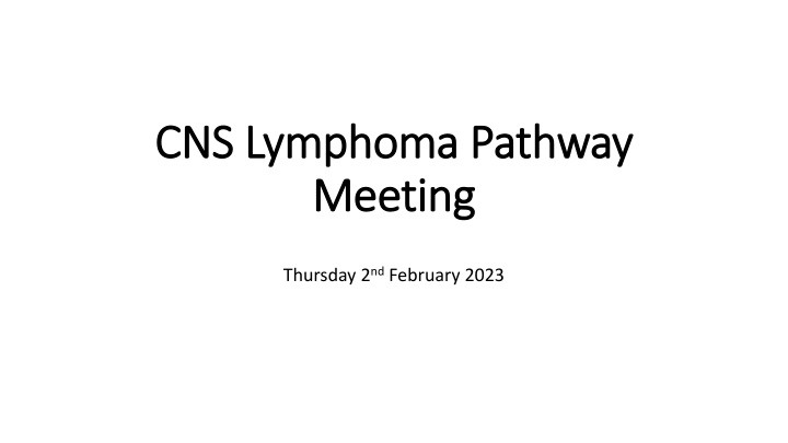 cns lymphoma pathway cns lymphoma pathway meeting