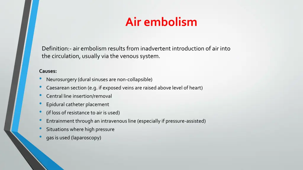 air embolism