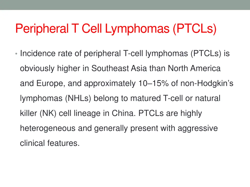 peripheral t cell lymphomas ptcls