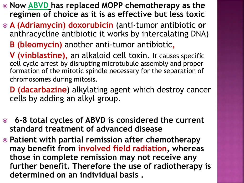 now abvd has replaced mopp chemotherapy
