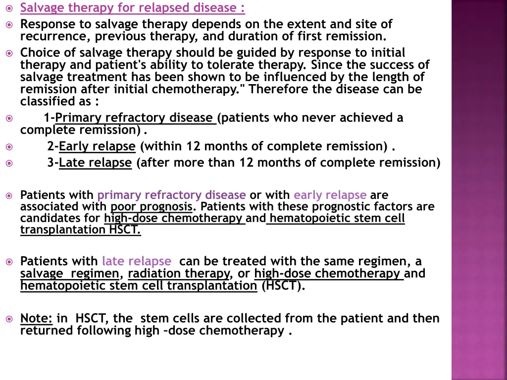 salvage therapy for relapsed disease response