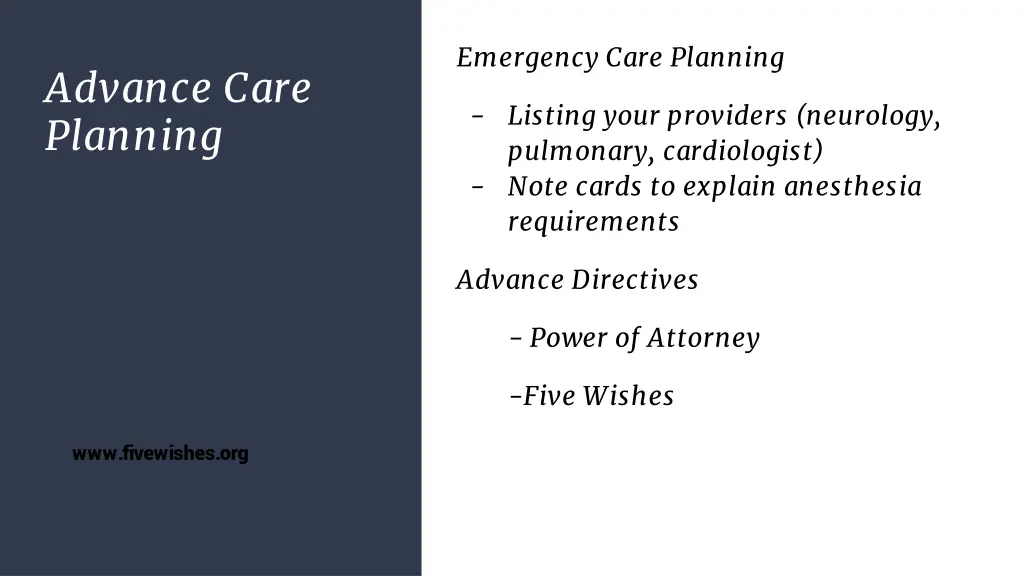 emergency care planning