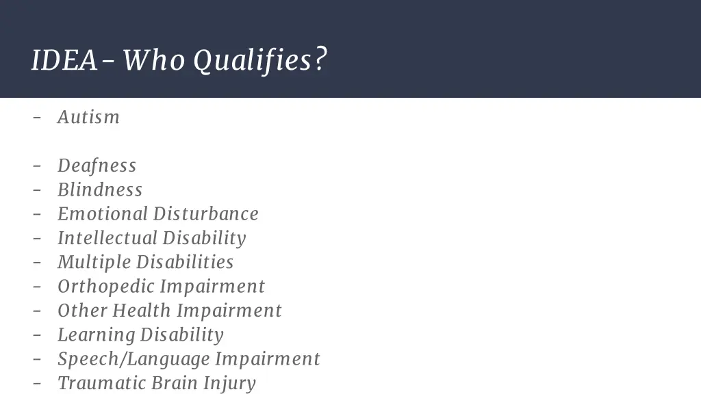 idea who qualifies