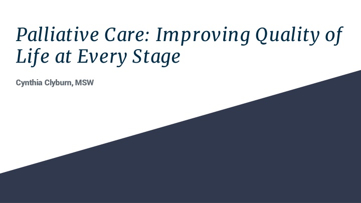 palliative care improving quality of life