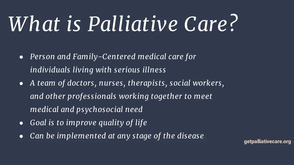 what is palliative care
