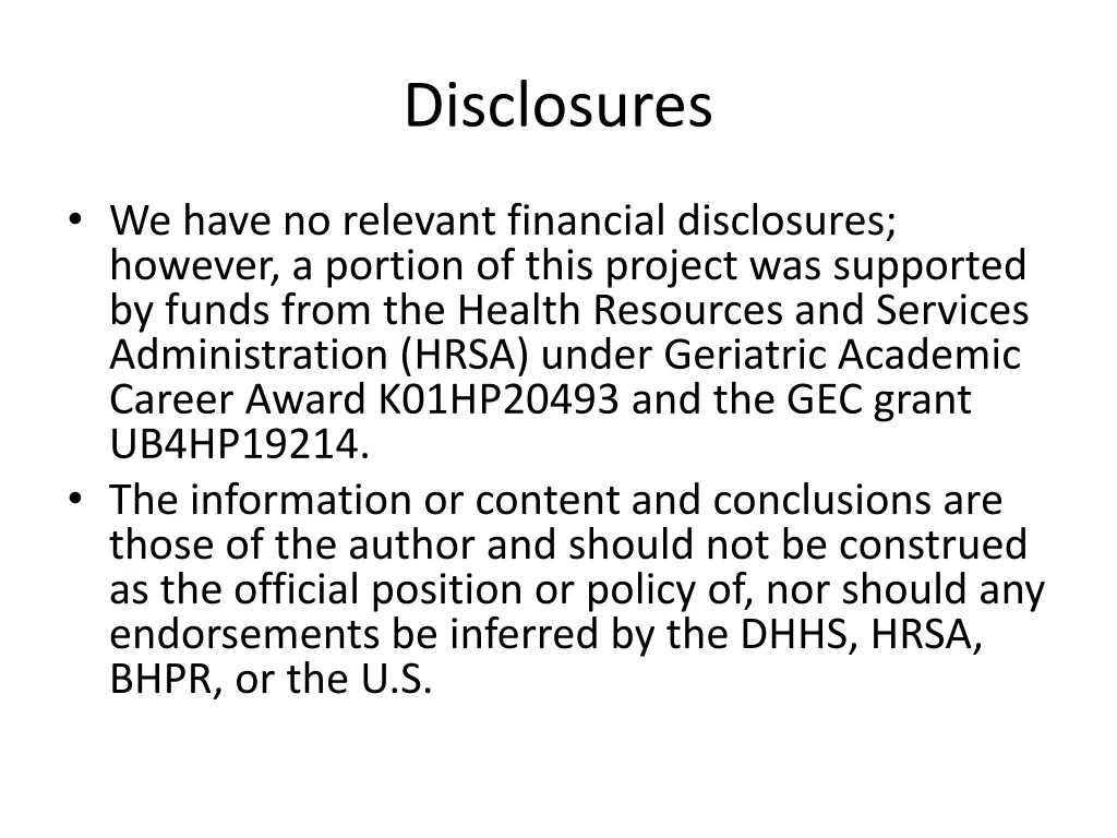 disclosures