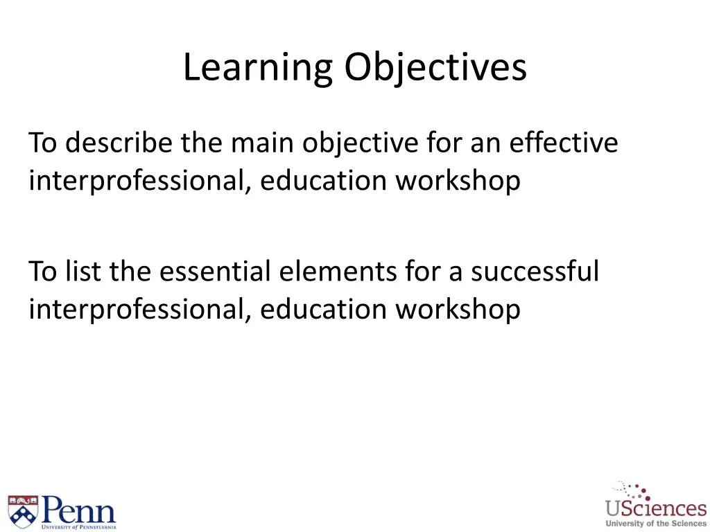 learning objectives
