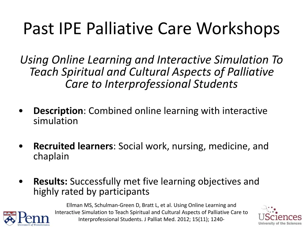 past ipe palliative care workshops 4