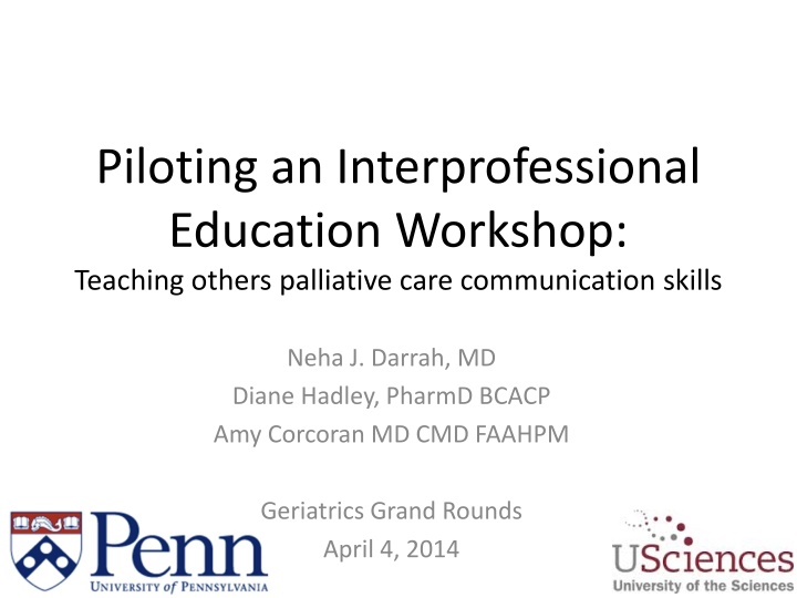 piloting an interprofessional education workshop