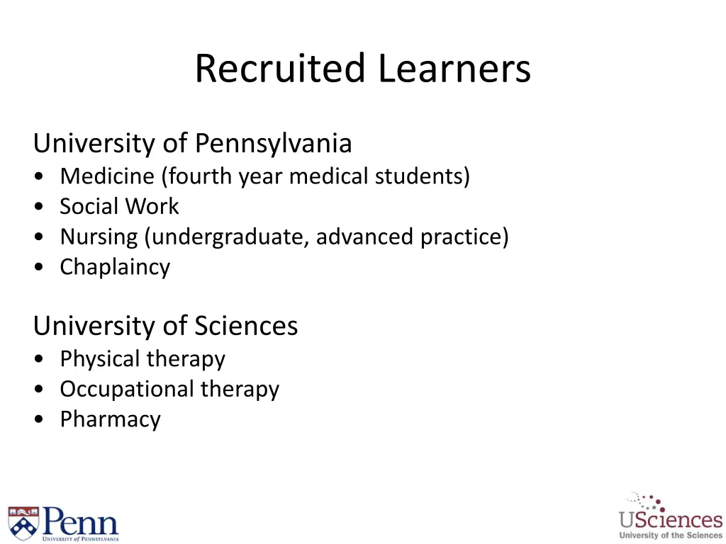 recruited learners