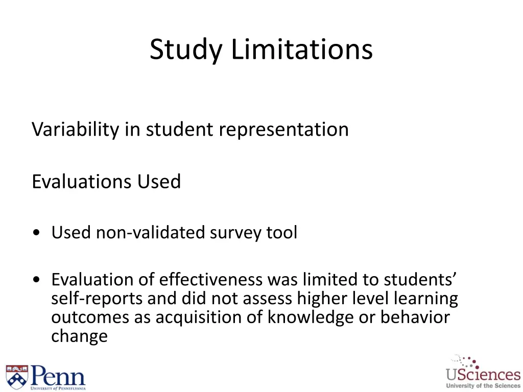 study limitations