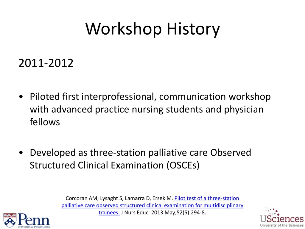 workshop history