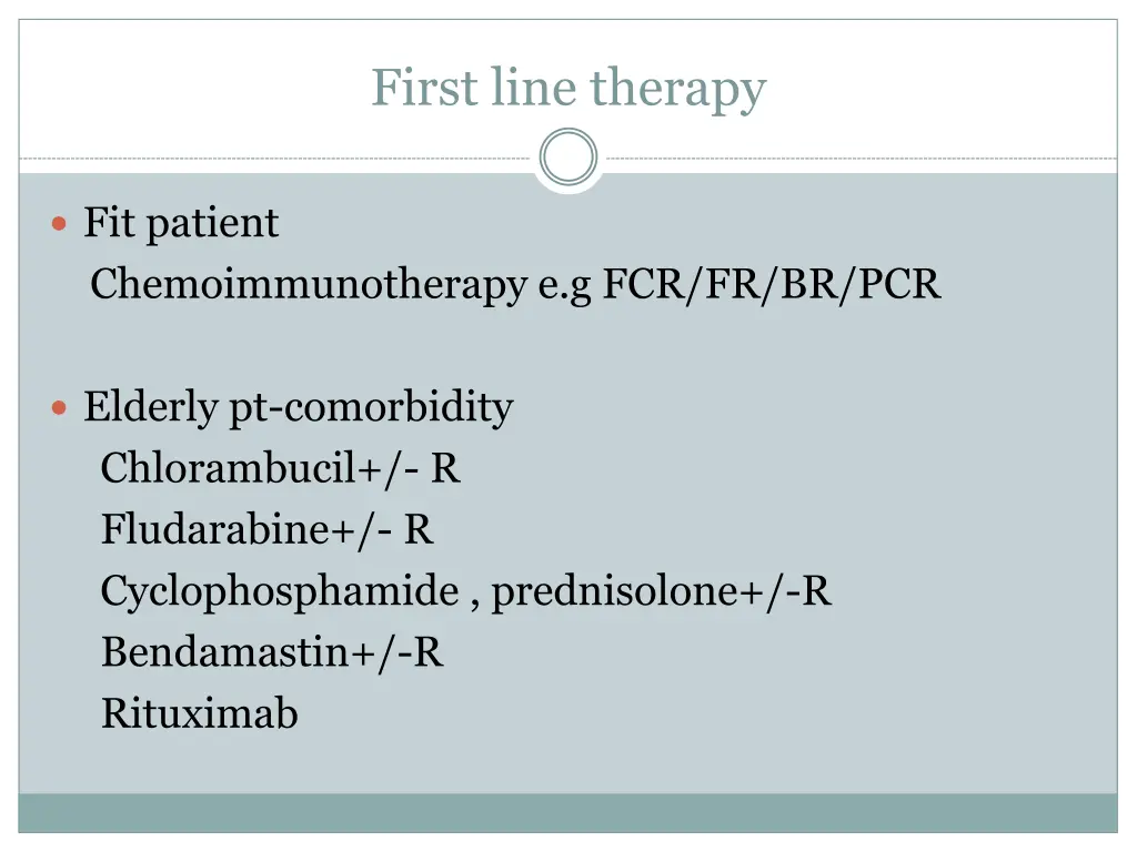 first line therapy