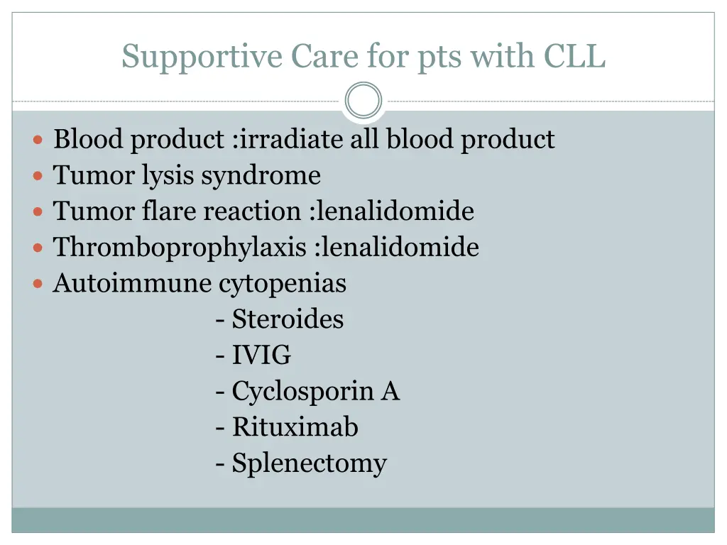 supportive care for pts with cll 1